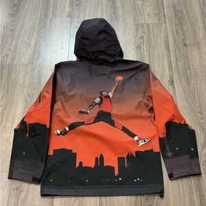 Jordan Men’s Red to Black Gradient skyline Hooded Jacket